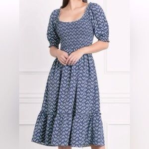 Hill House Louisa in Navy Floral Crepe